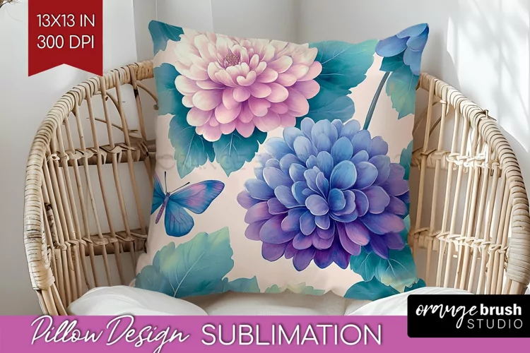 Spring Blossom Pillow Sublimation - Flowers Pillow Cover PNG