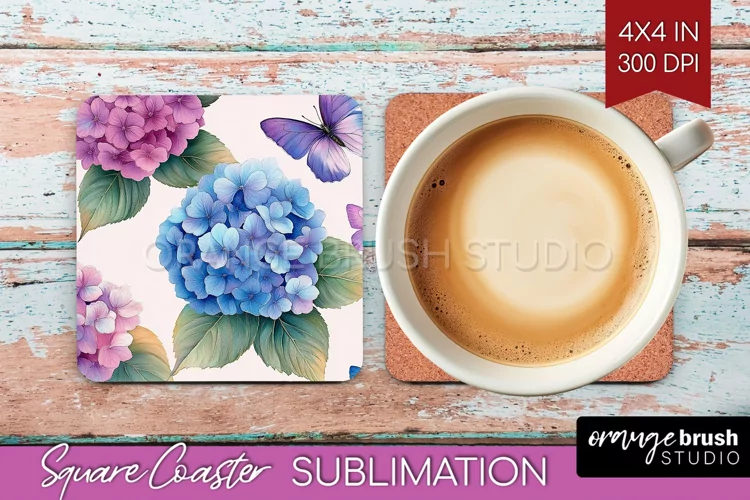Spring Blossom Square Coaster - Flowers Coaster PNG