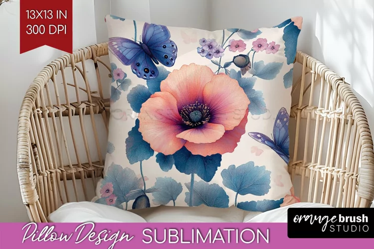 Spring Blossom Pillow Sublimation - Flowers Pillow Cover PNG