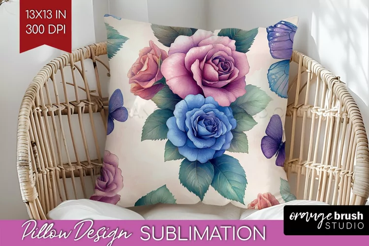 Spring Blossom Pillow Sublimation - Flowers Pillow Cover PNG
