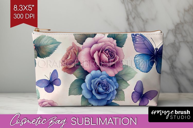 Spring Blossom Cosmetic Bag - Flowers Makeup Bag PNG example image 1