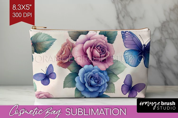 Spring Blossom Cosmetic Bag - Flowers Makeup Bag PNG