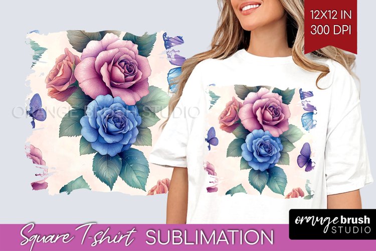 Spring Blossom Square Tshirt Background - Flowers PNG