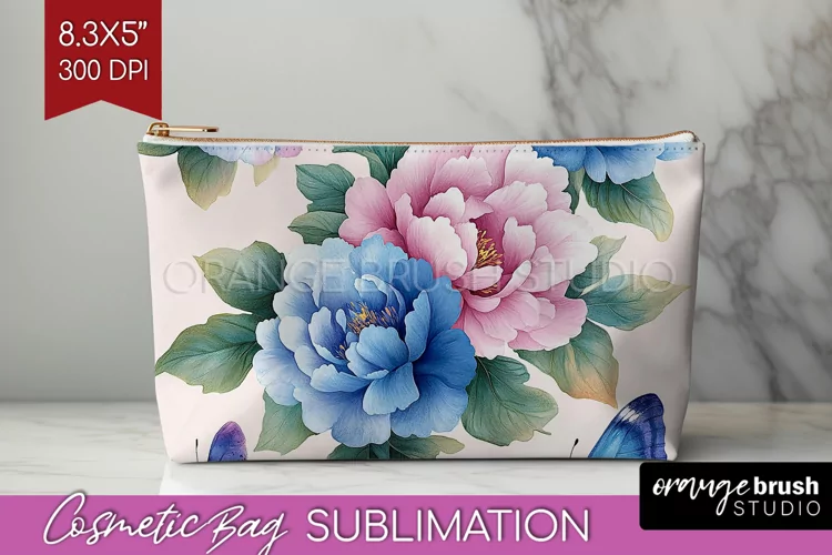 Spring Blossom Cosmetic Bag - Flowers Makeup Bag PNG