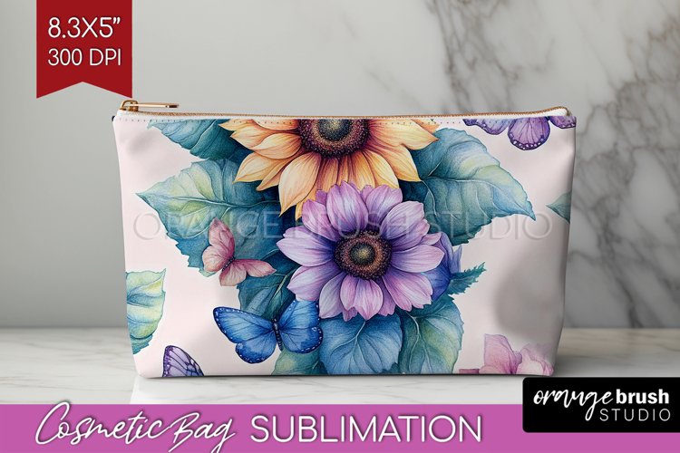 Spring Blossom Cosmetic Bag - Flowers Makeup Bag PNG