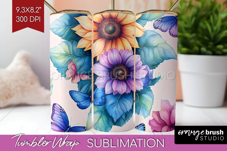Spring Blossom Tumbler Wrap - Flowers Tumbler PNG
