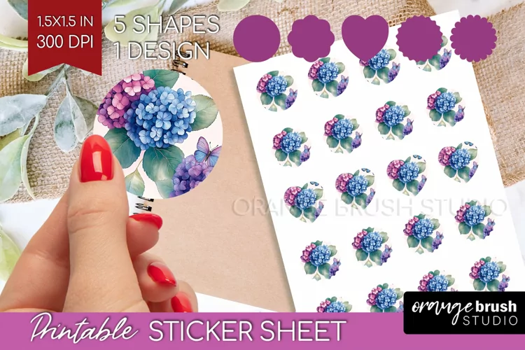 Spring Blossom Round Sticker - Flowers Printable Sticker