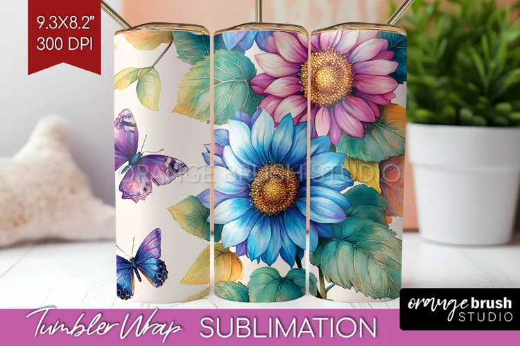 Spring Blossom Tumbler Wrap - Flowers Tumbler PNG
