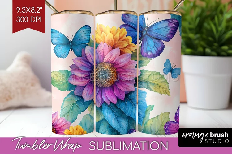 Spring Blossom Tumbler Wrap - Flowers Tumbler PNG