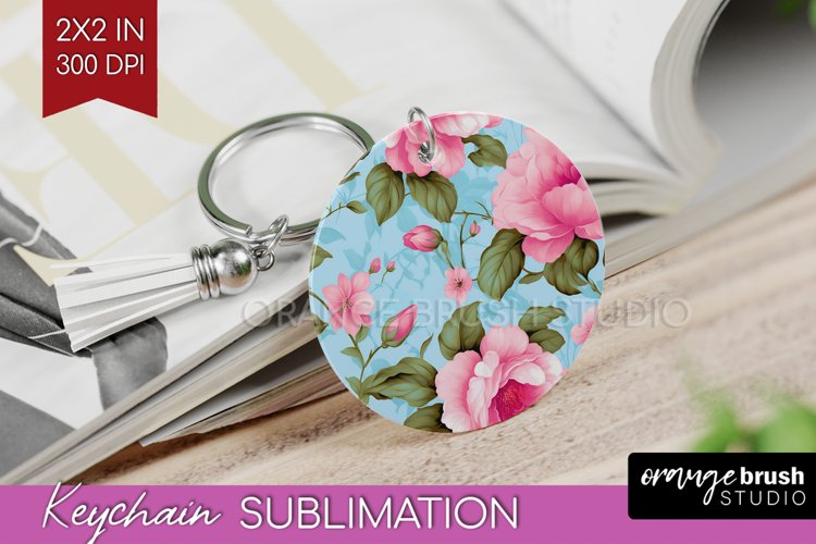 Spring Flowers Keychain PNG - Floral Keychain Sublimation