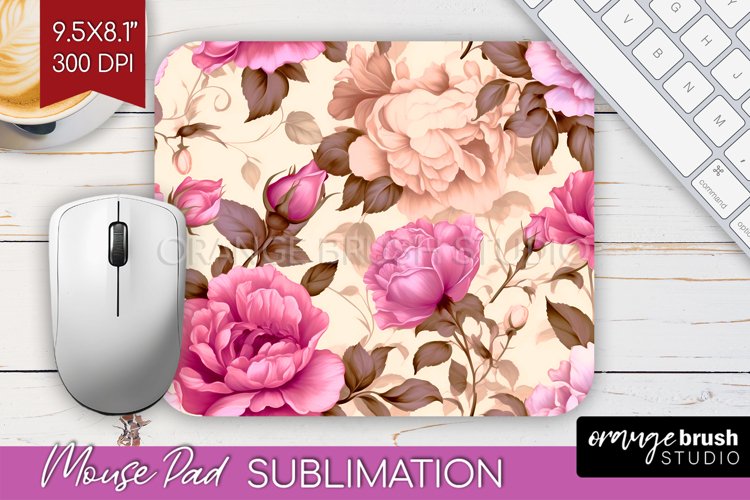 Spring Flowers Mouse Pad Sublimation - Floral Mousepad PNG
