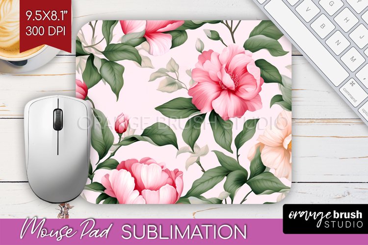 Spring Flowers Mouse Pad Sublimation - Floral Mousepad PNG