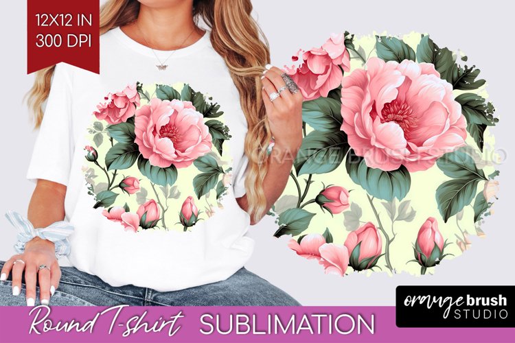 Spring Flowers Round Tshirt Background - Floral PNG