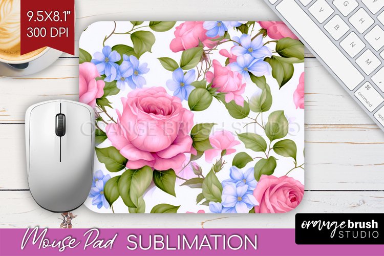 Spring Flowers Mouse Pad Sublimation - Floral Mousepad PNG