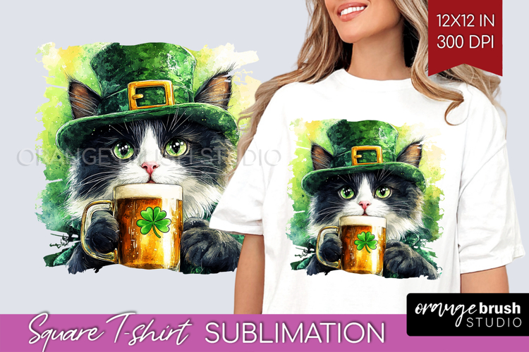 St. Patricks Day Square Tshirt Background - Cute Animals PNG