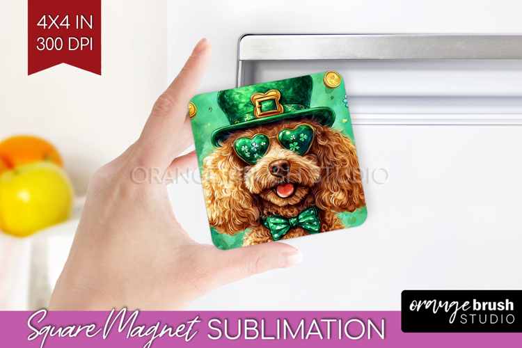 St. Patricks Day Magnet Sublimation - Cute Animals Square