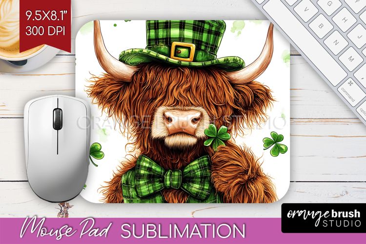 St. Patricks Day Mouse Pad Sublimation - Cute Animals PNG