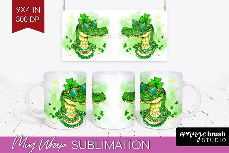 St. Patricks Day Mug Wrap - Cute Animals Mug PNG Sublimation