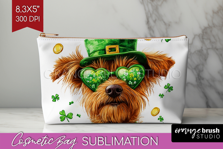 St. Patricks Day Cosmetic Bag - Cute Animals Makeup Bag PNG