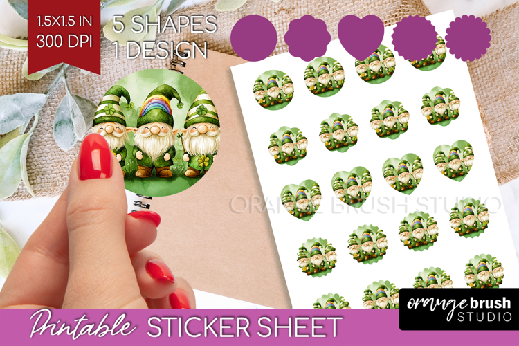 St. Patricks Day Round Sticker - Cute Animals Printable