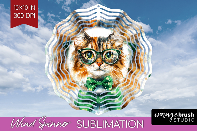 St. Patricks Day Wind Spinner Sublimation PNG - Cute Animals
