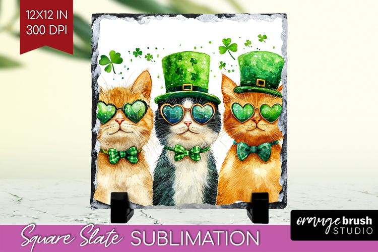 St. Patricks Day Slate PNG - Cute Animals Square Slate