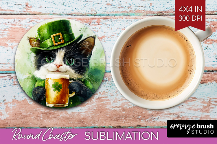 St. Patricks Day Round Coaster - Cute Animals Coaster PNG