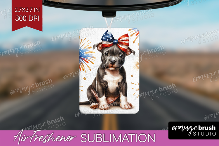 Staffordshire Bull Terrier Dog Air Freshener PNG Patriotic