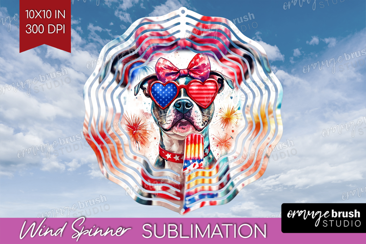 Staffordshire Terrier Dog Wind Spinner Sublimation PNG 4th