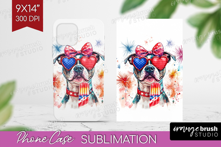 Staffordshire Terrier Dog Phone Case PNG 4th Of July Case