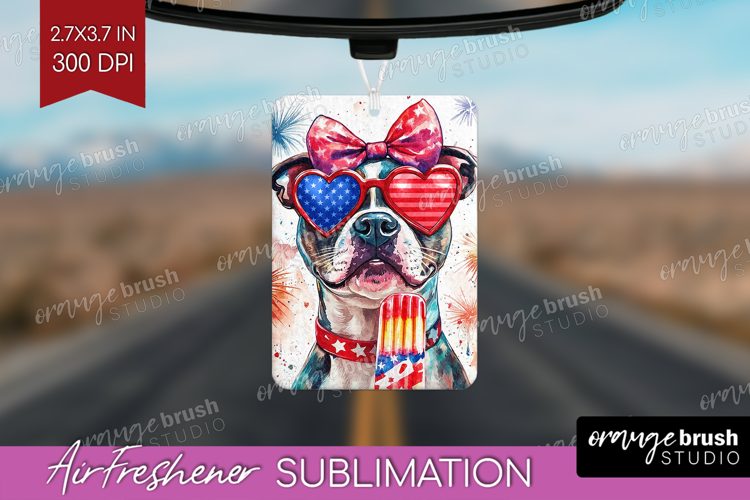Staffordshire Terrier Dog Air Freshener PNG 4th Of July PNG