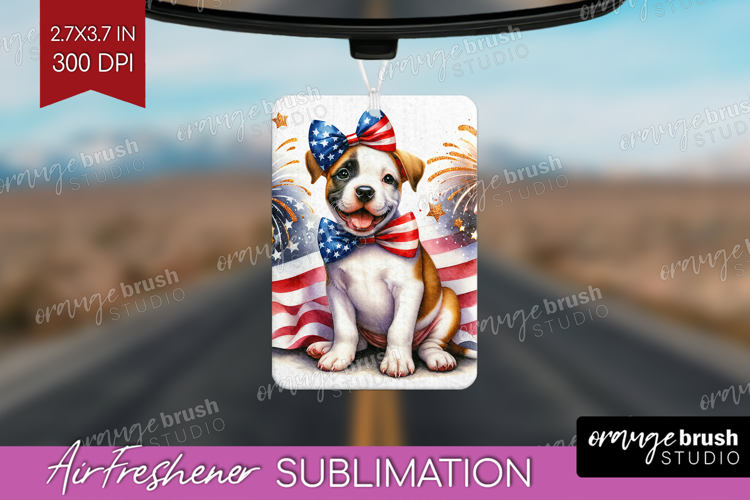 Staffordshire Terrier Dog Air Freshener PNG Patriotic Dog
