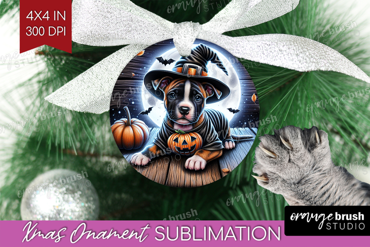Staffy Dog Ornament PNG Halloween PNG Sublimation