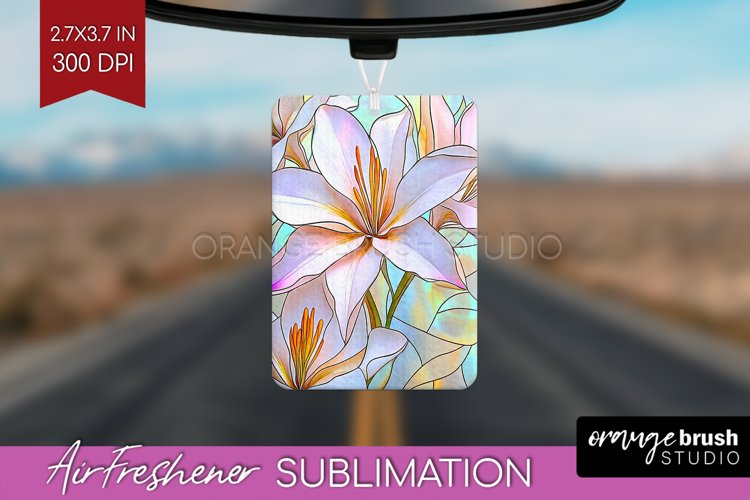 Stained Glass Flowers Air Freshener PNG - Floral PNG