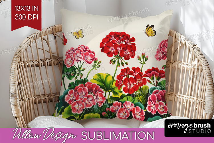 Summer Flowers Pillow Sublimation - Floral Pillow Cover PNG