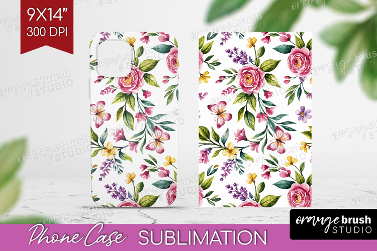 Summer Flowers Phone Case PNG - Floral Case PNG Sublimation