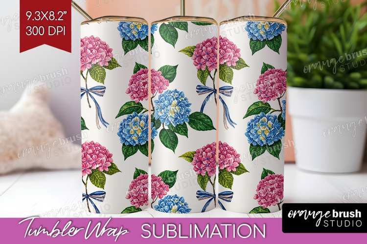 Summer Flowers Tumbler Wrap - Floral Tumbler PNG Sublimation