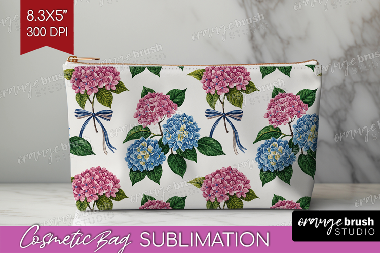 Summer Flowers Cosmetic Bag - Floral Makeup Bag PNG