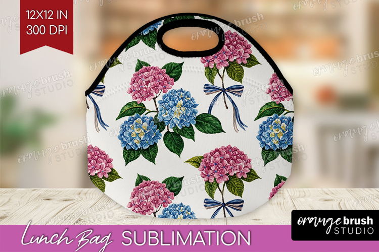 Summer Flowers Lunch Bag - Floral Lunch Bug PNG Sublimation example image 1