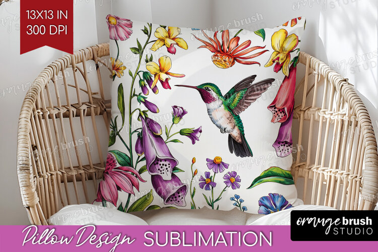 Summer Flowers Pillow Sublimation - Floral Pillow Cover PNG example image 1