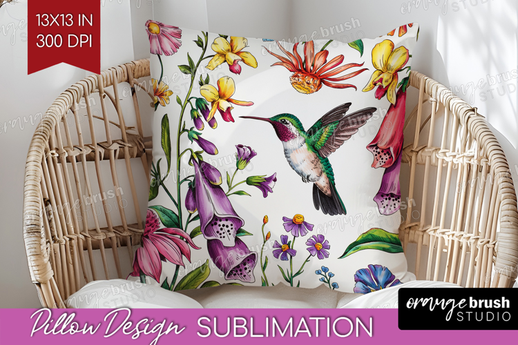 Summer Flowers Pillow Sublimation - Floral Pillow Cover PNG