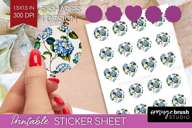 Summer Flowers Round Sticker - Floral Printable Sticker