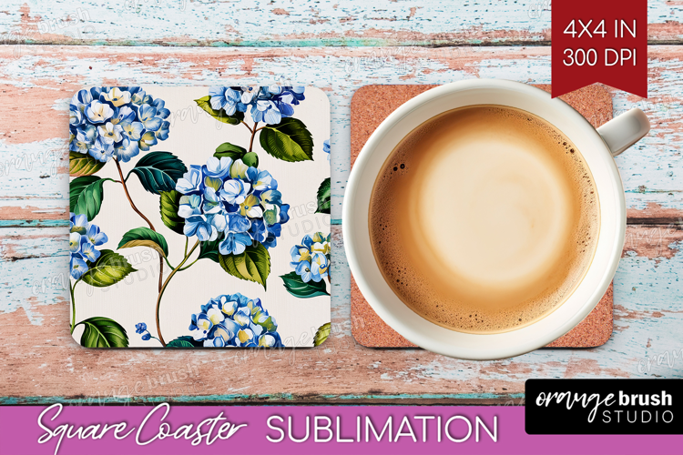 Summer Flowers Square Coaster - Floral Coaster PNG