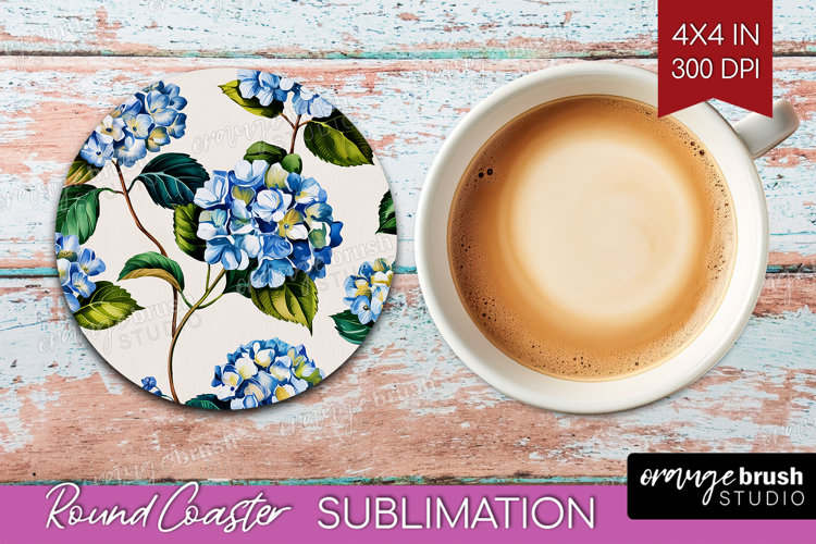 Summer Flowers Round Coaster - Floral Coaster PNG