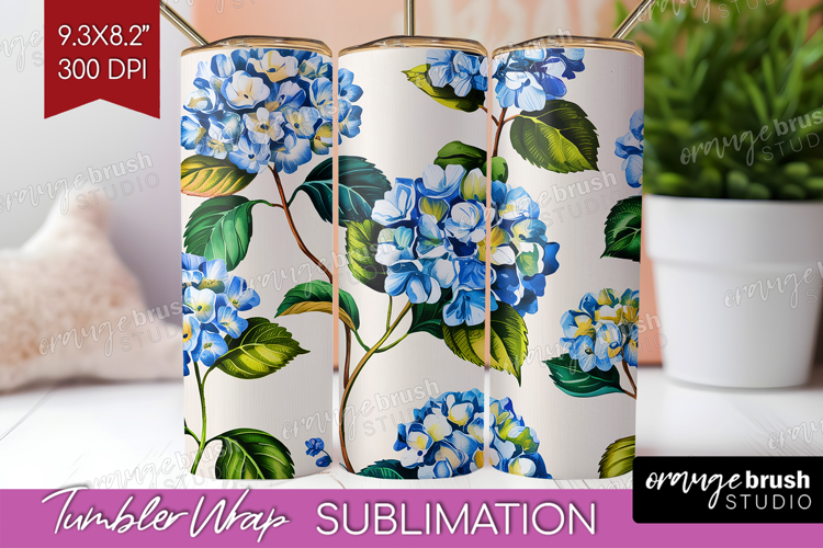 Summer Flowers Tumbler Wrap - Floral Tumbler PNG Sublimation