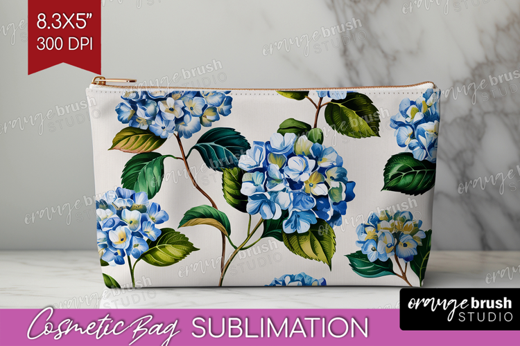 Summer Flowers Cosmetic Bag - Floral Makeup Bag PNG