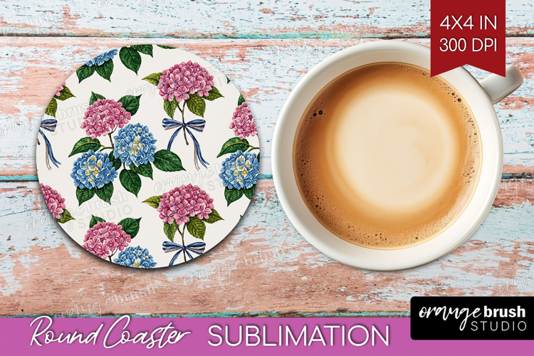 Summer Flowers Round Coaster - Floral Coaster PNG