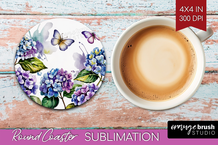 Summer Flowers Round Coaster - Floral Coaster PNG