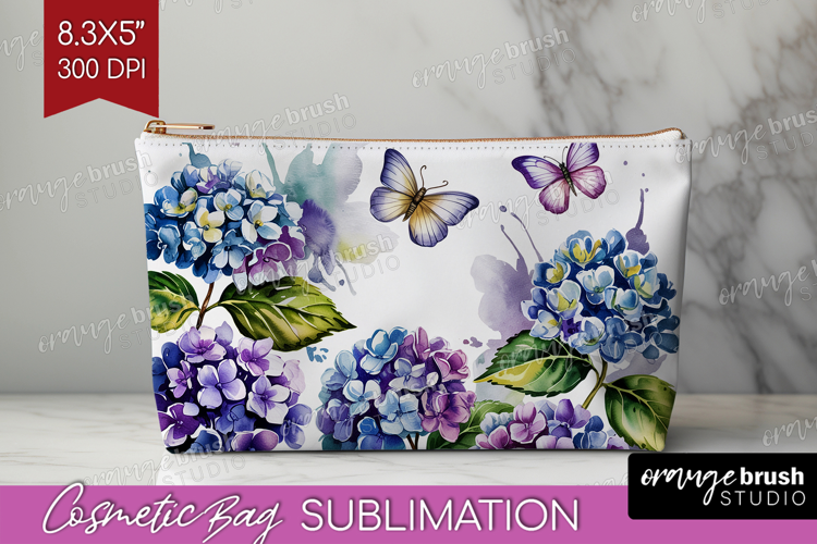 Summer Flowers Cosmetic Bag - Floral Makeup Bag PNG