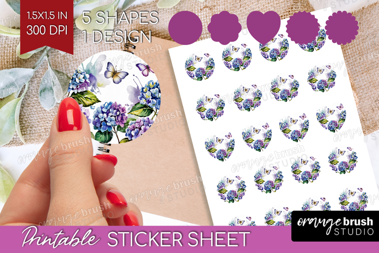 Summer Flowers Round Sticker - Floral Printable Sticker